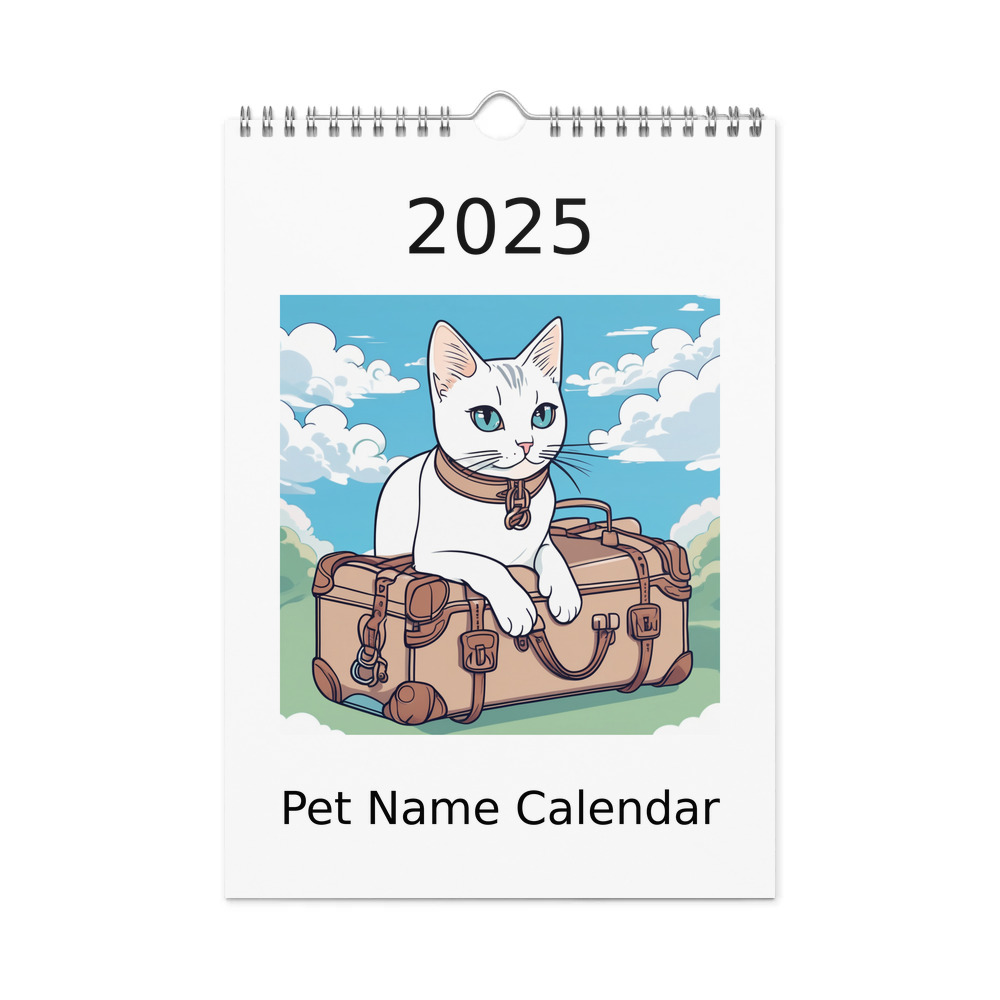 PugMug Custom White Companion Cat Wall Calendar (2026)