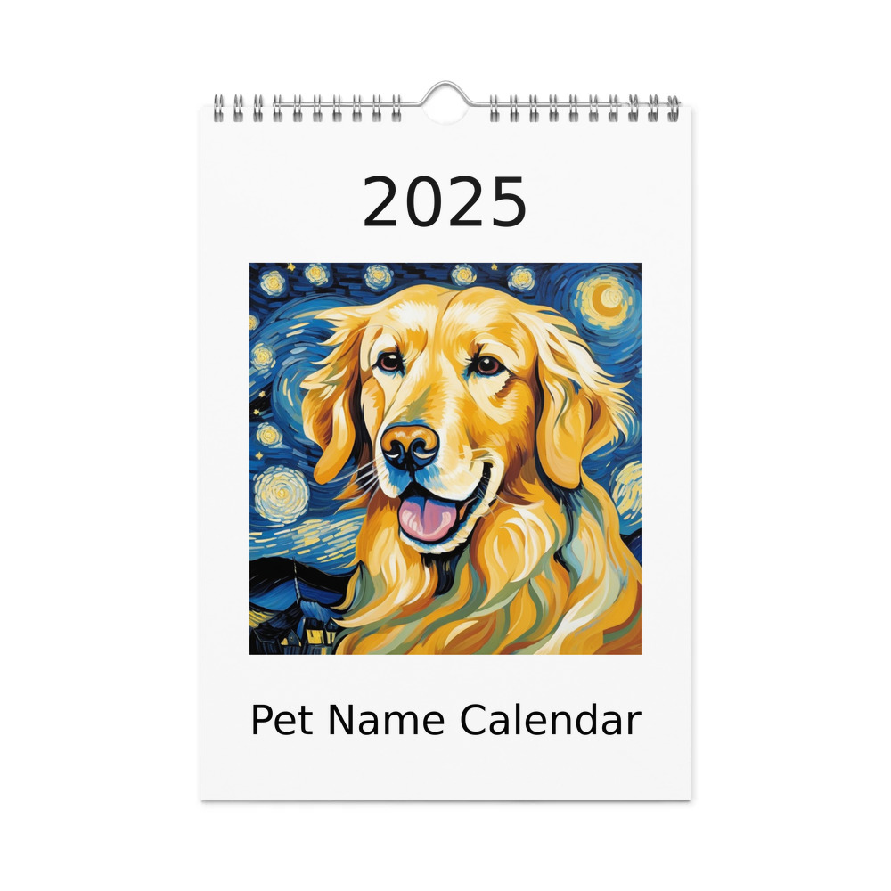 PugMug Custom Golden Retriever Wall Calendar (2026)