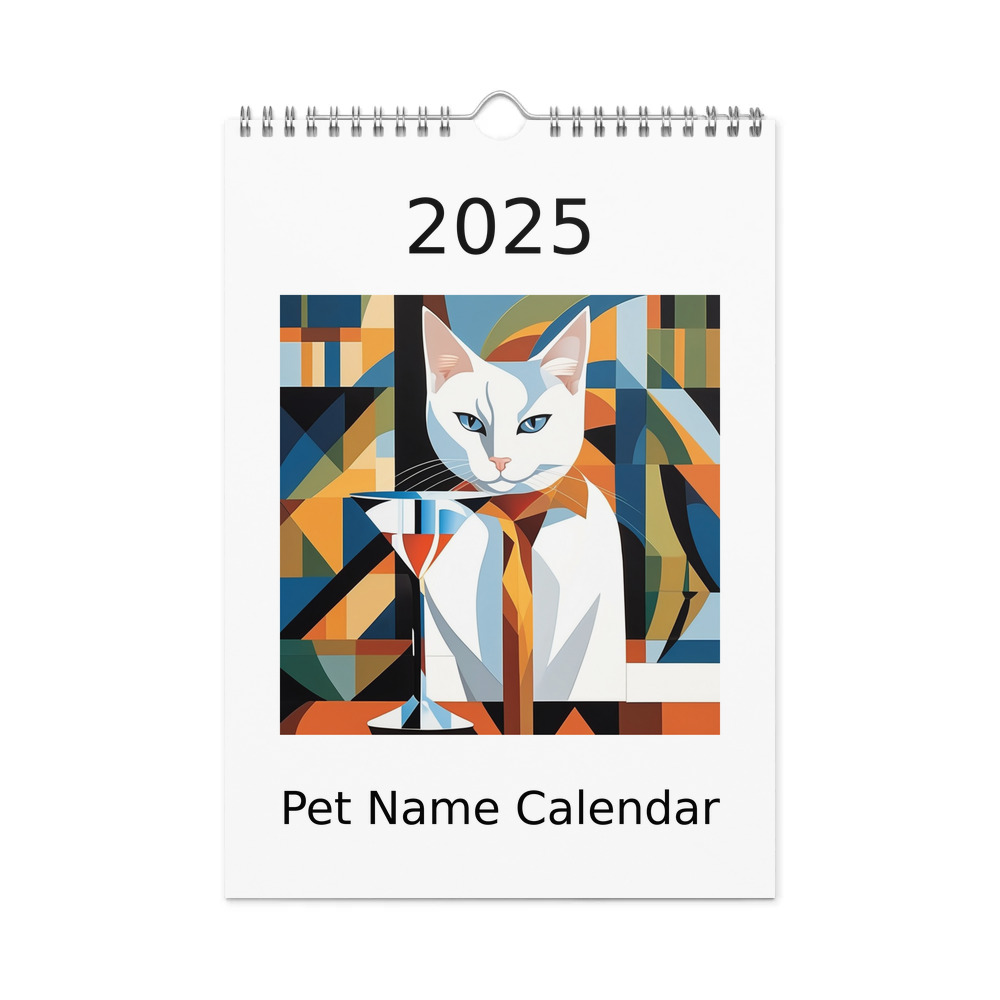PugMug Custom White Companion Cat Wall Calendar (2026)