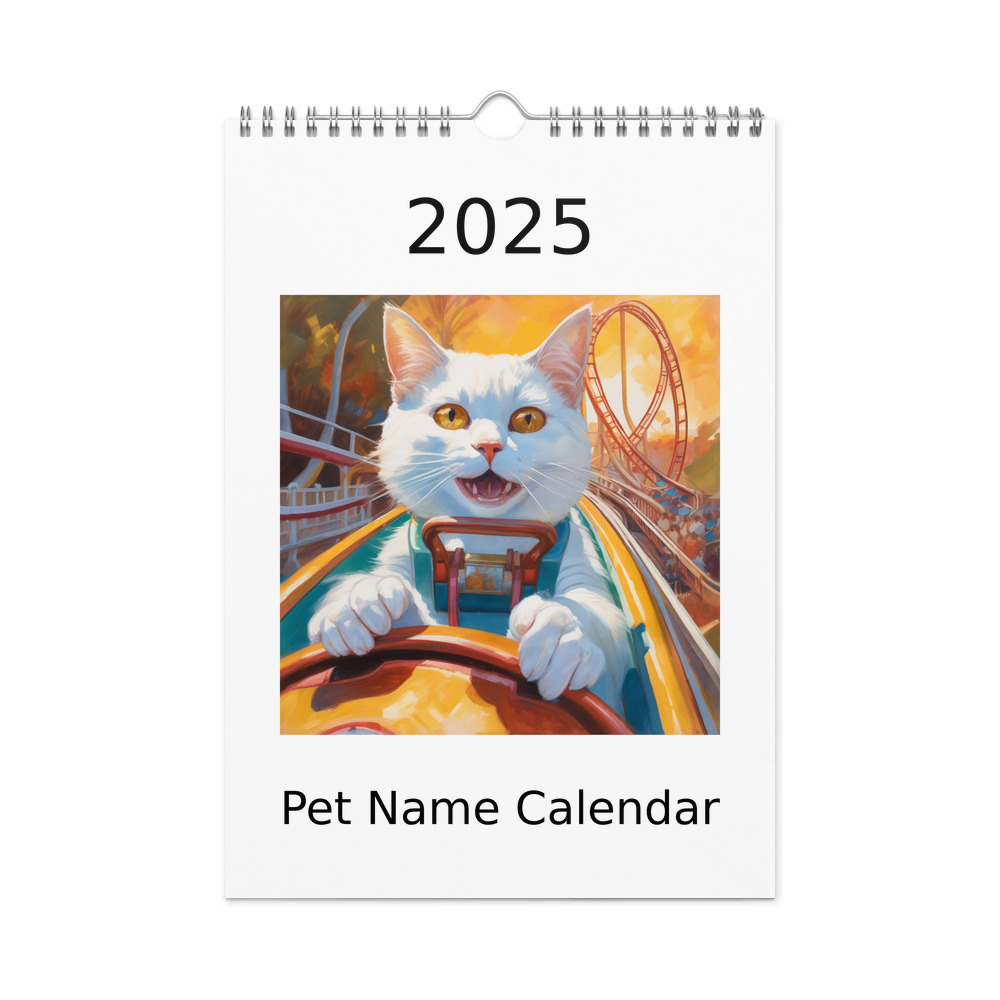 PugMug Custom White Companion Cat Wall Calendar (2026)