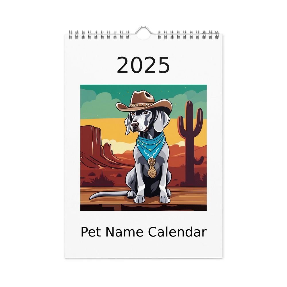 PugMug Custom Weimaraner Wall Calendar (2026)