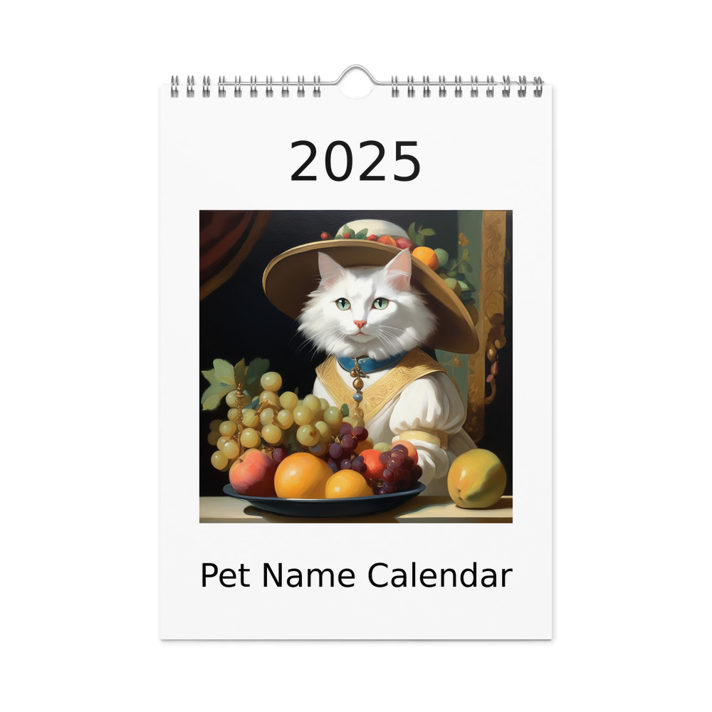 PugMug Custom White Companion Cat Wall Calendar (2026)