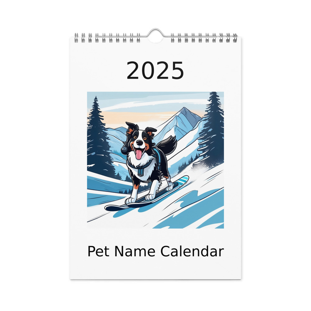 PugMug Custom Border Collie Wall Calendar (2026)