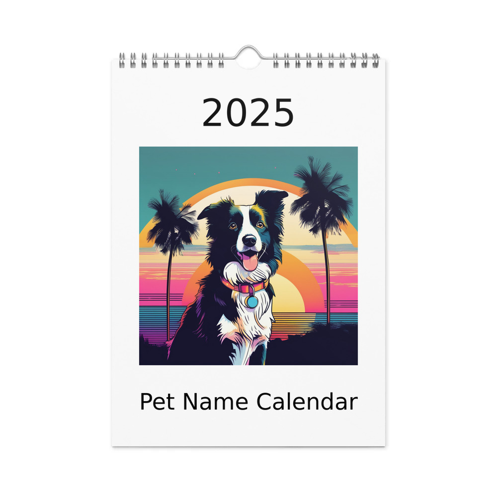 PugMug Custom Border Collie Wall Calendar (2026)