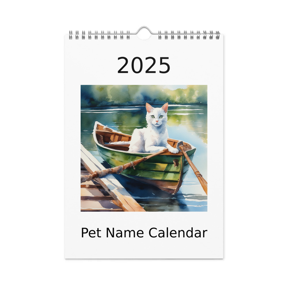 PugMug Custom White Companion Cat Wall Calendar (2026)
