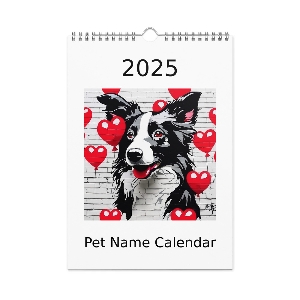 PugMug Custom Border Collie Wall Calendar (2026)