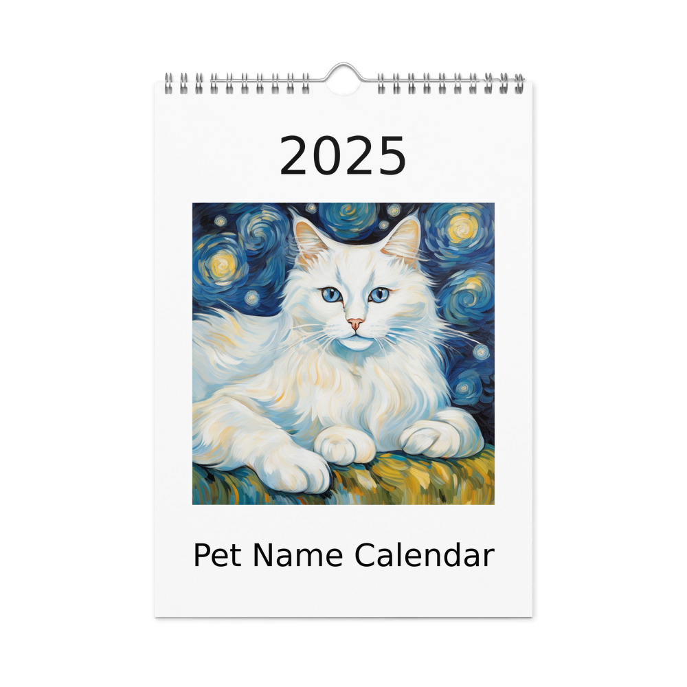 PugMug Custom White Ragdoll Cat Wall Calendar (2026)