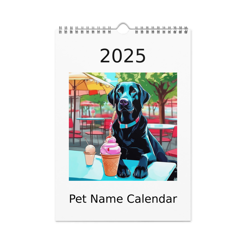 PugMug Custom Black Labrador Retriever Wall Calendar (2026)