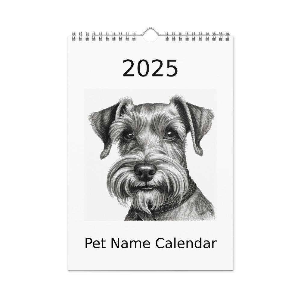 PugMug Custom Miniature Schnauzer Wall Calendar (2026)