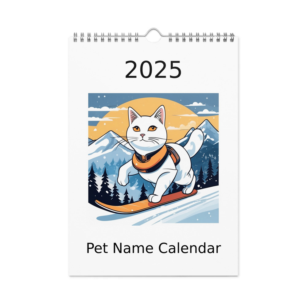 PugMug Custom White Companion Cat Wall Calendar (2026)