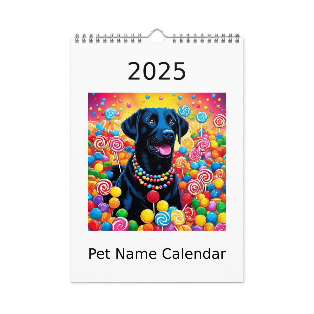 PugMug Custom Black Labrador Retriever Wall Calendar (2026)