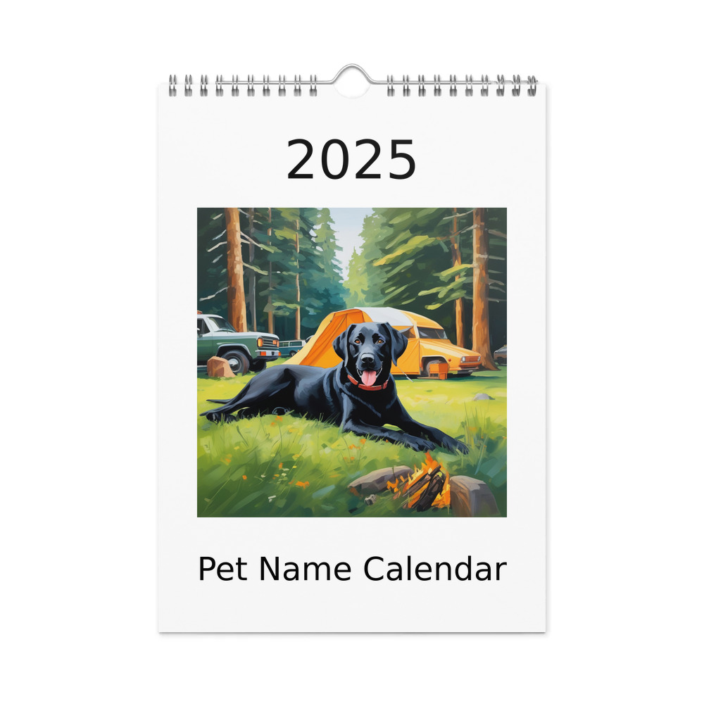 PugMug Custom Black Labrador Retriever Wall Calendar (2026)