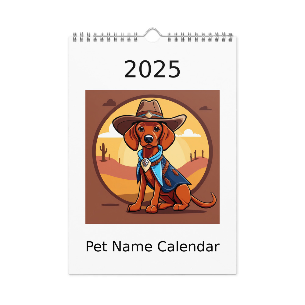 PugMug Custom Vizsla Wall Calendar (2026)