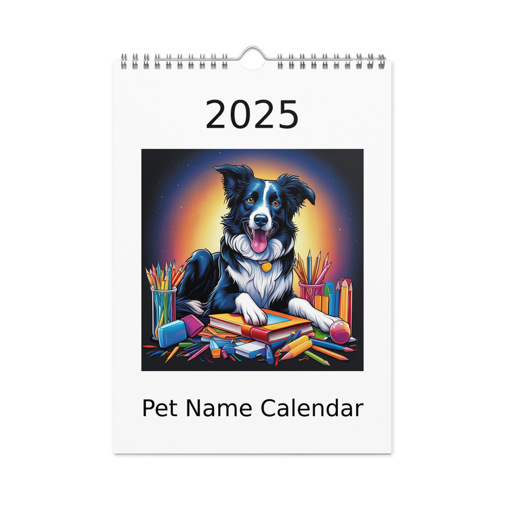 PugMug Custom Border Collie Wall Calendar (2026)