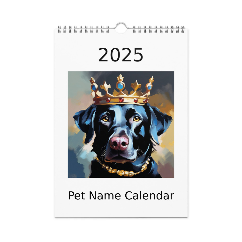 PugMug Custom Black Labrador Retriever Wall Calendar (2026)