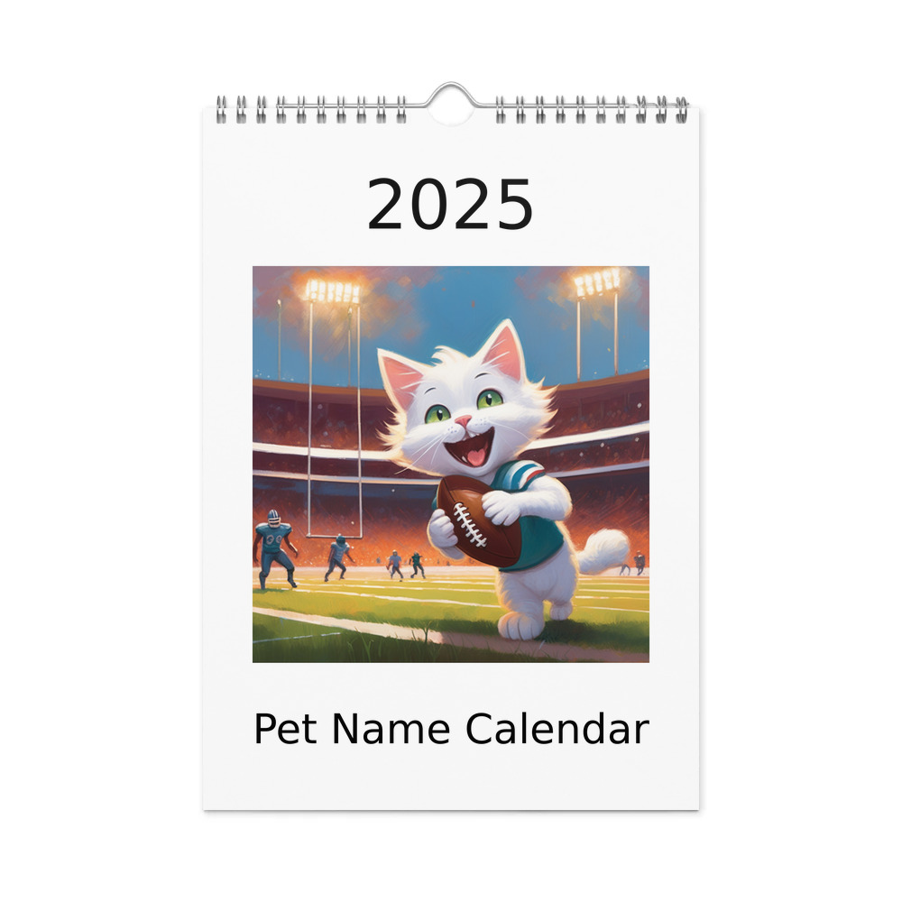 PugMug Custom White Companion Cat Wall Calendar (2026)
