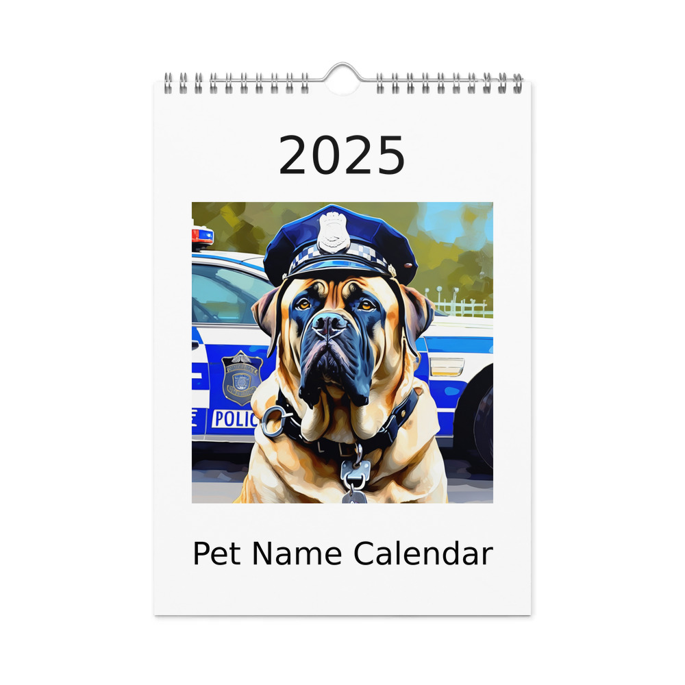 PugMug Custom Mastiff Wall Calendar (2026)