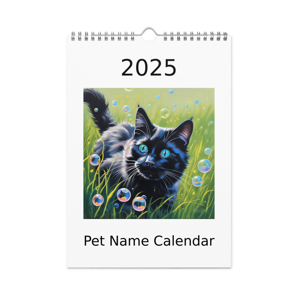 PugMug Custom Black Ragdoll Cat Wall Calendar (2026)