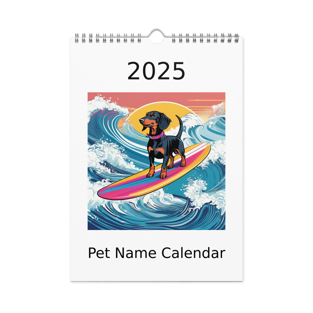 PugMug Custom Black Dachshund Wall Calendar (2026)