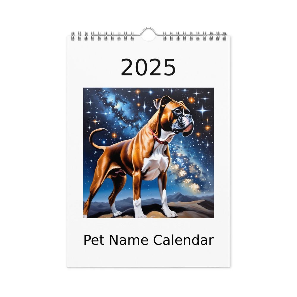PugMug Custom Boxer Dog Wall Calendar (2026)
