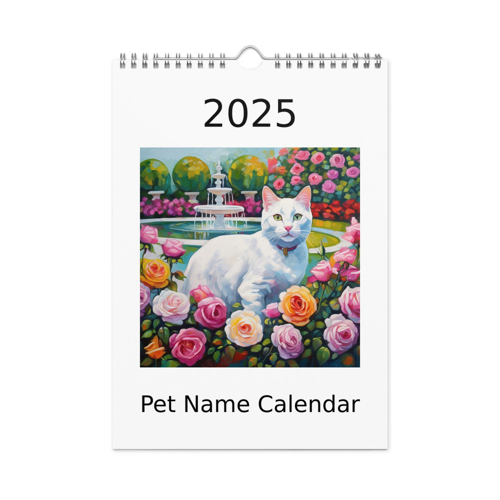 PugMug Custom White Companion Cat Wall Calendar (2026)
