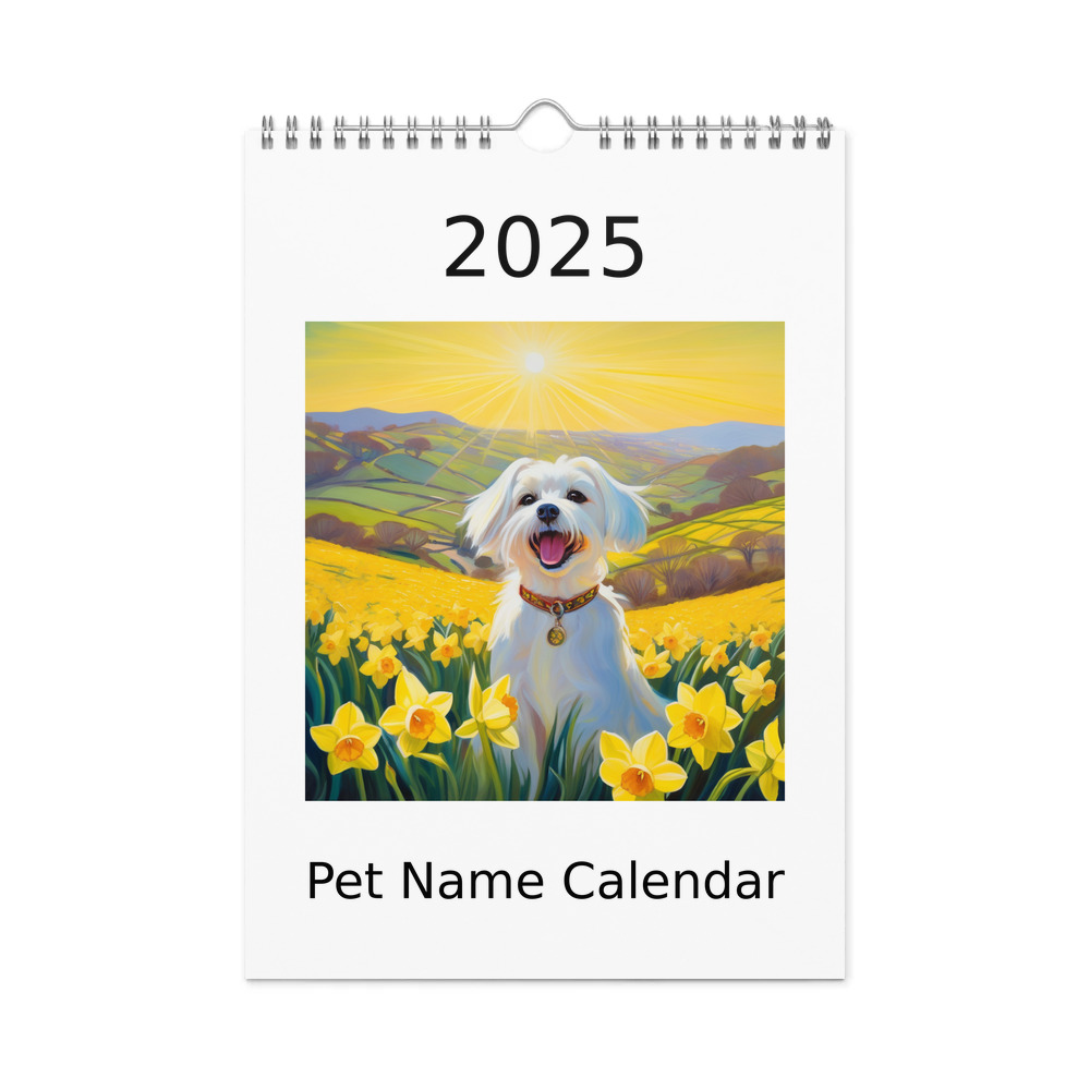 PugMug Custom Maltese Dog Wall Calendar (2026)