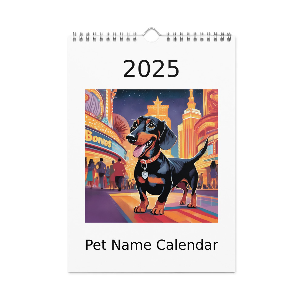 PugMug Custom Black Dachshund Wall Calendar (2026)