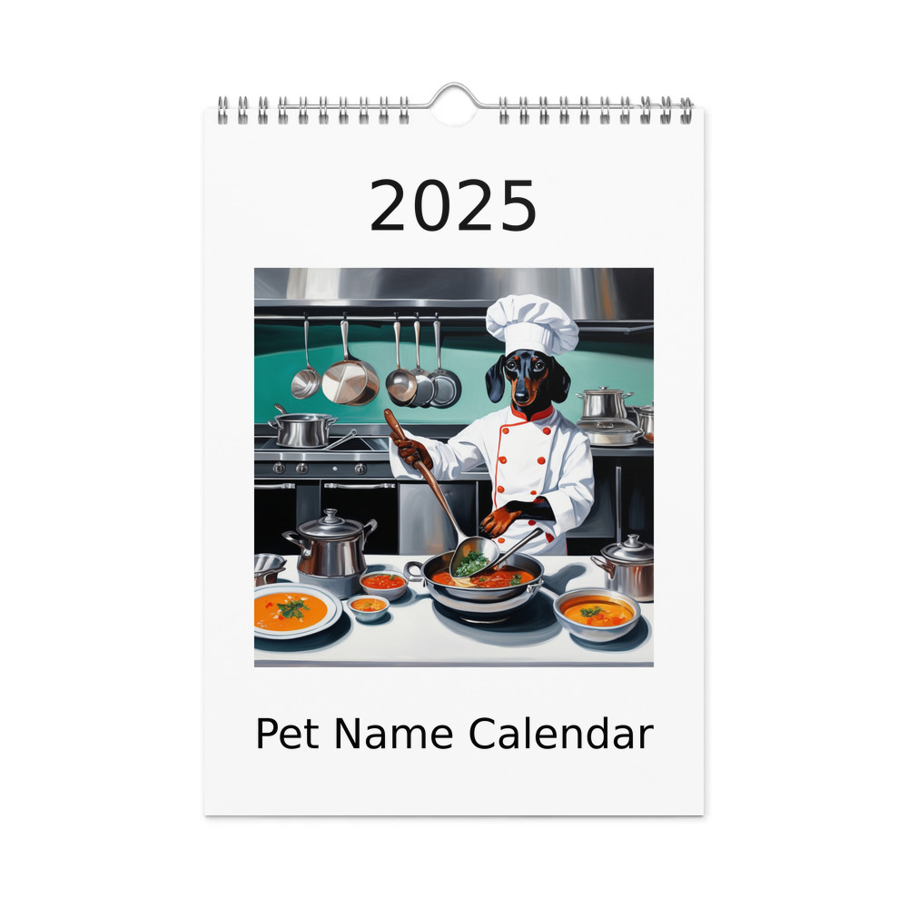 PugMug Custom Black Dachshund Wall Calendar (2026)