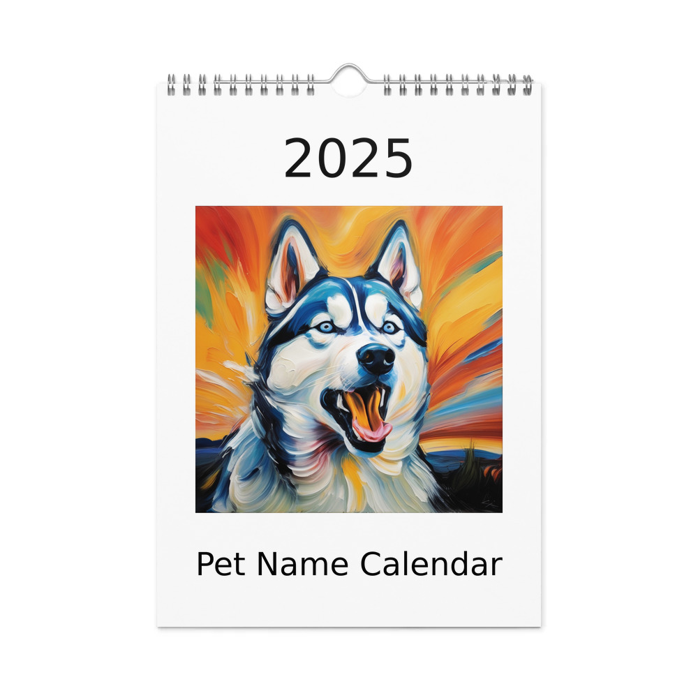 PugMug Custom Siberian Husky Wall Calendar (2026)