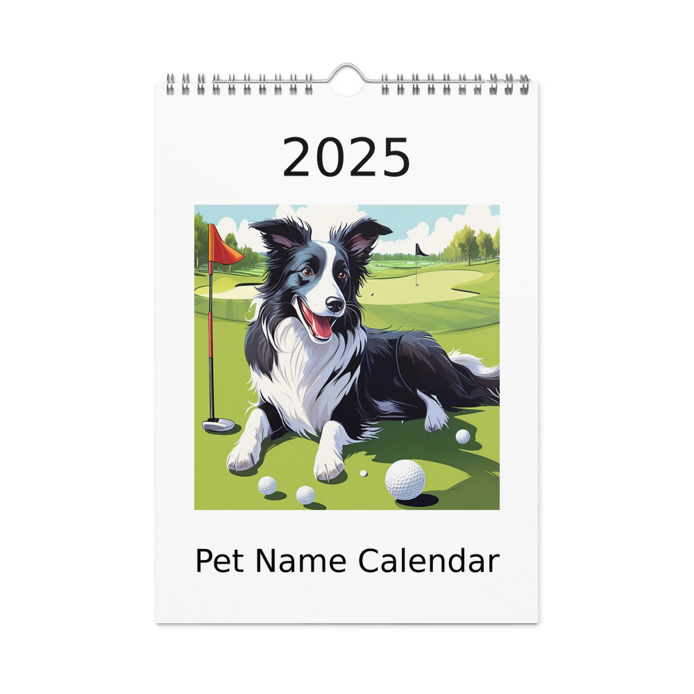PugMug Custom Border Collie Wall Calendar (2026)
