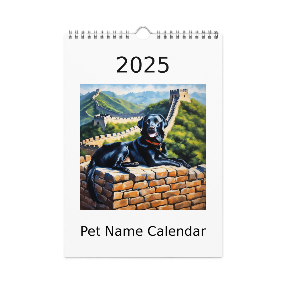 PugMug Custom Black Labrador Retriever Wall Calendar (2026)