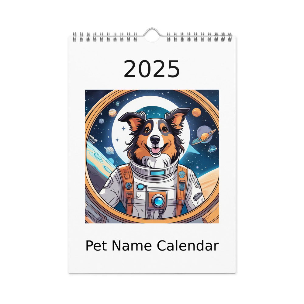 PugMug Custom Collie Wall Calendar (2026)