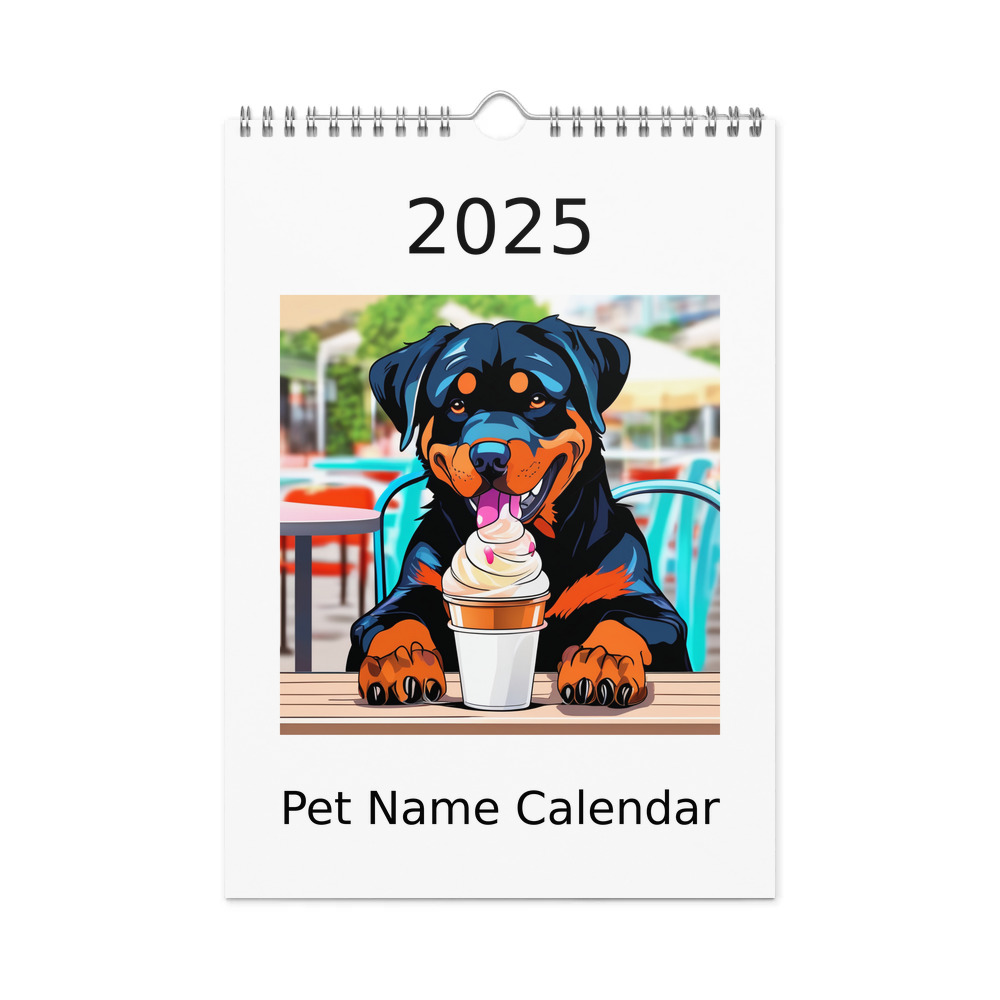 PugMug Custom Rottweiler Wall Calendar (2026)