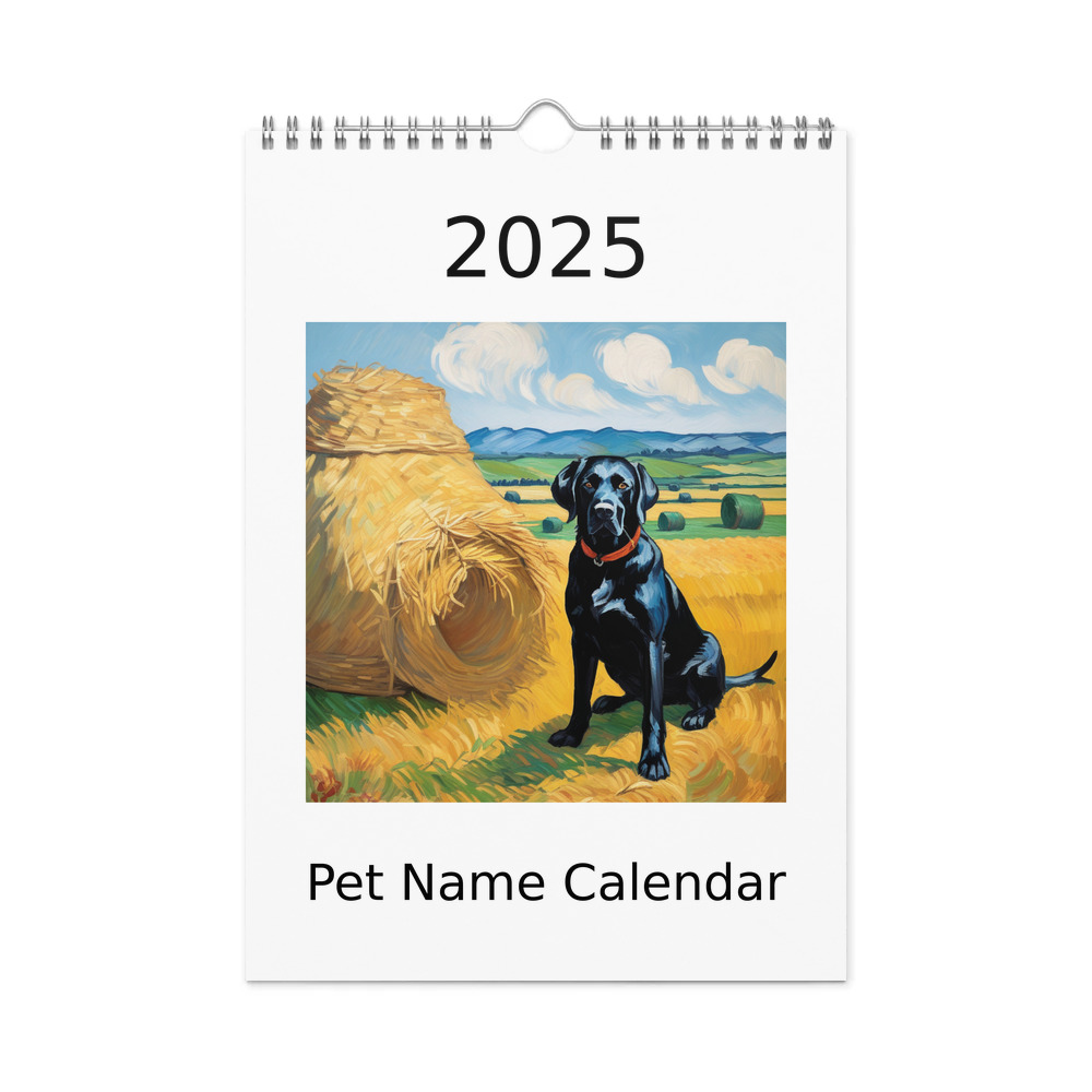 PugMug Custom Black Labrador Retriever Wall Calendar (2026)