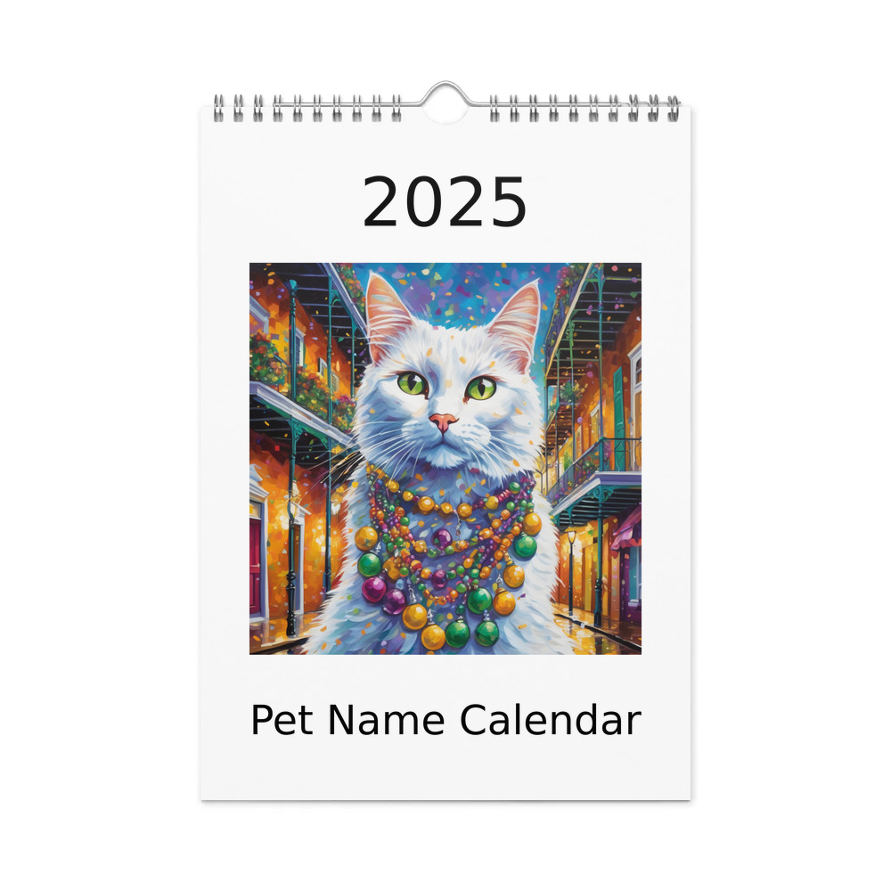 PugMug Custom White Companion Cat Wall Calendar (2026)