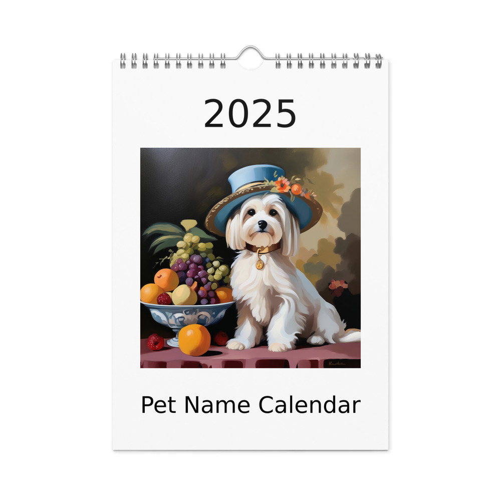 PugMug Custom White Havanese Dog Wall Calendar (2026)