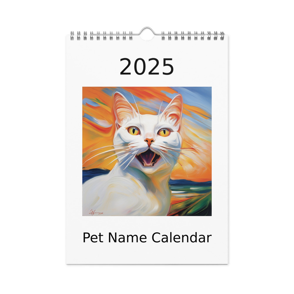 PugMug Custom White Companion Cat Wall Calendar (2026)