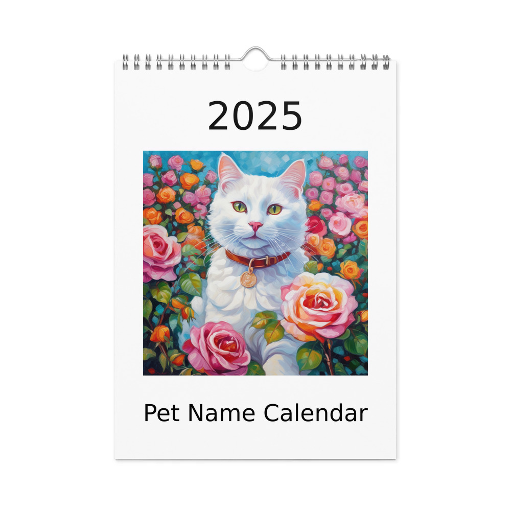 PugMug Custom White Companion Cat Wall Calendar (2026)