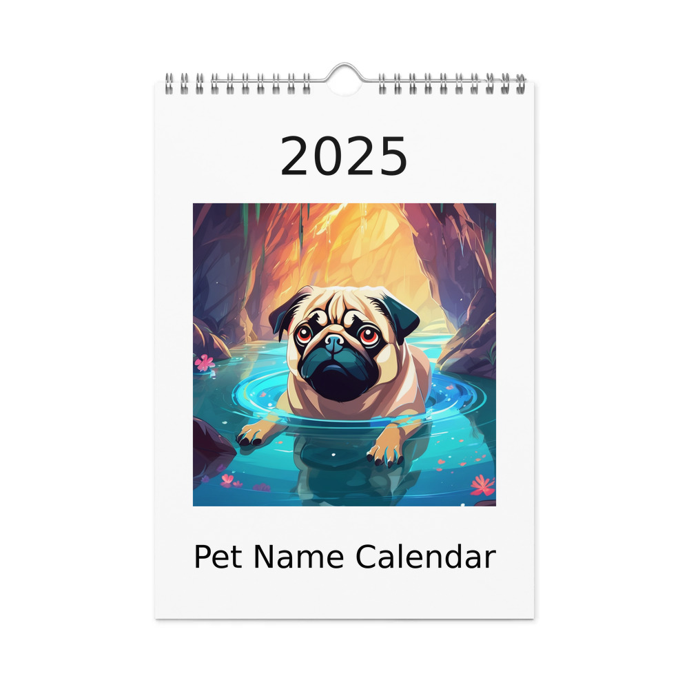 PugMug Custom Pug Wall Calendar (2026)
