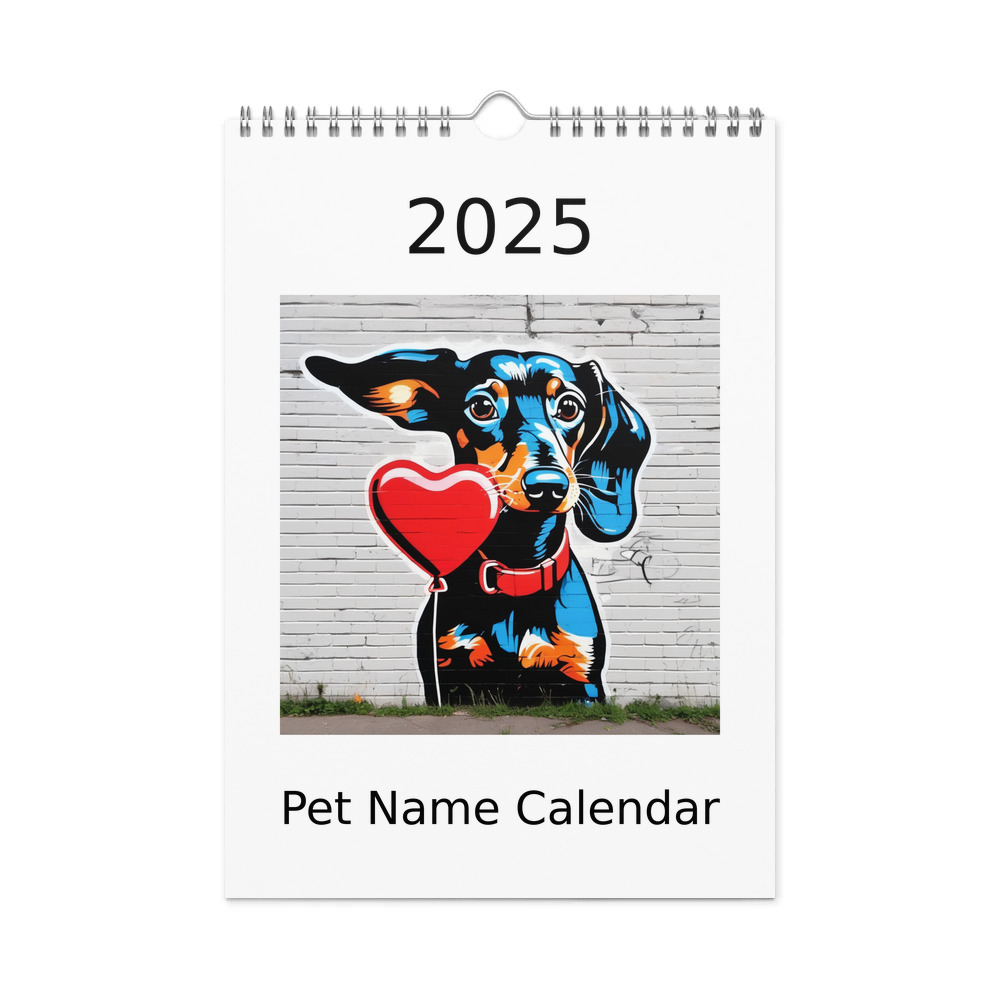 PugMug Custom Black Dachshund Wall Calendar (2026)