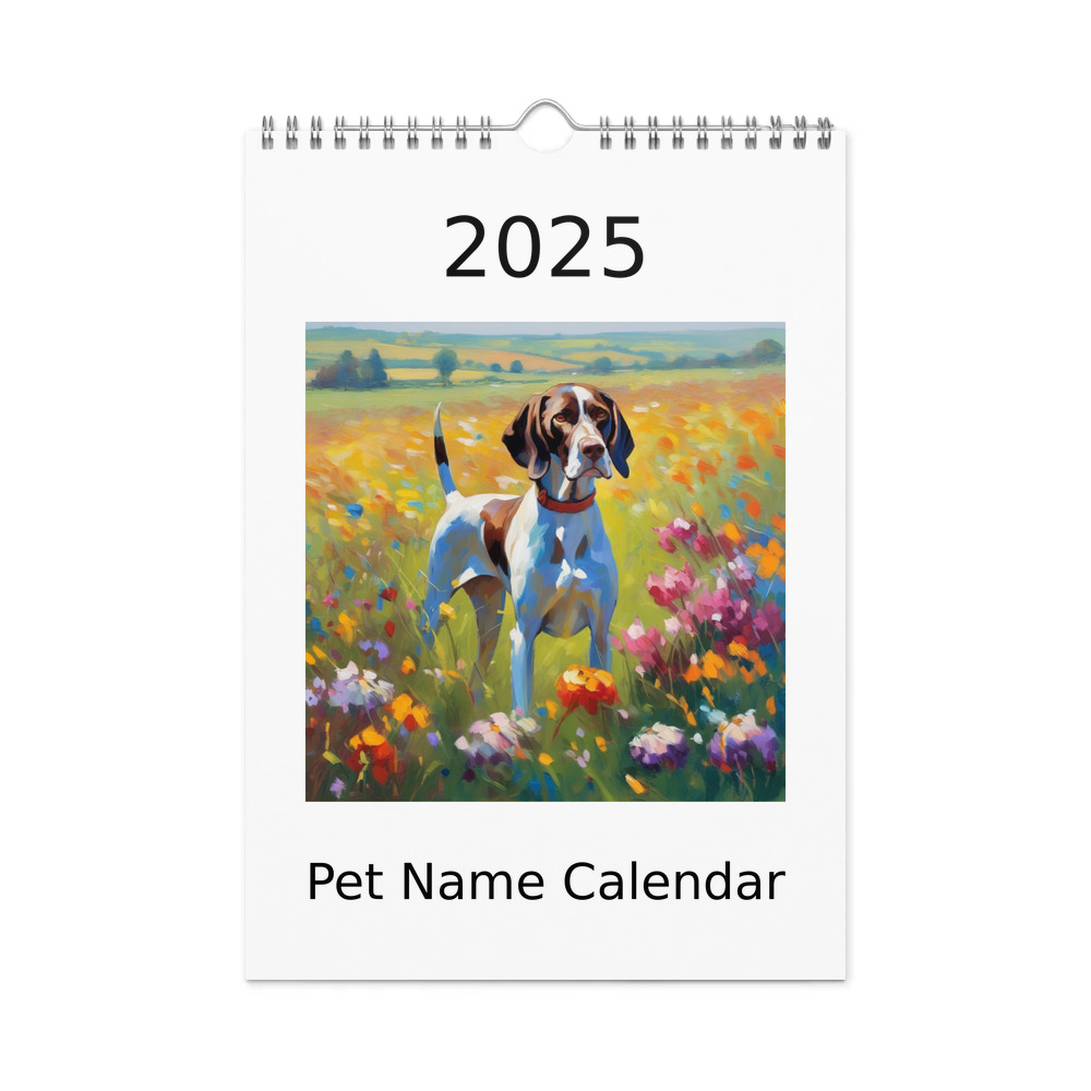 PugMug Custom Pointer Dog Wall Calendar (2026)