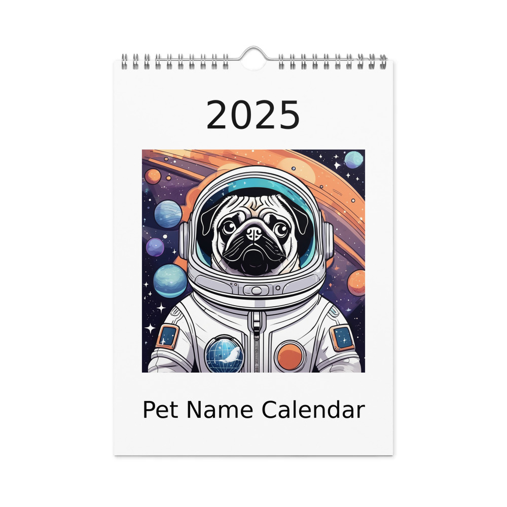 PugMug Custom Pug Wall Calendar (2026)