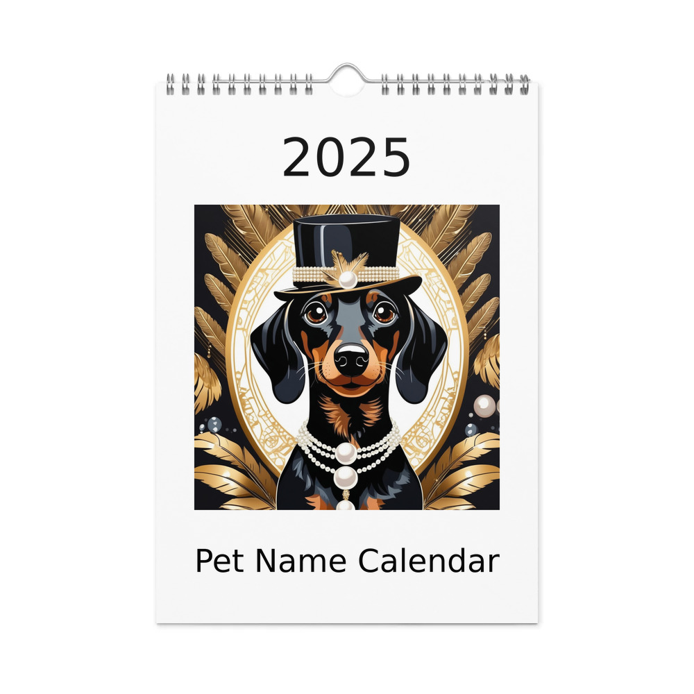 PugMug Custom Black Dachshund Wall Calendar (2026)