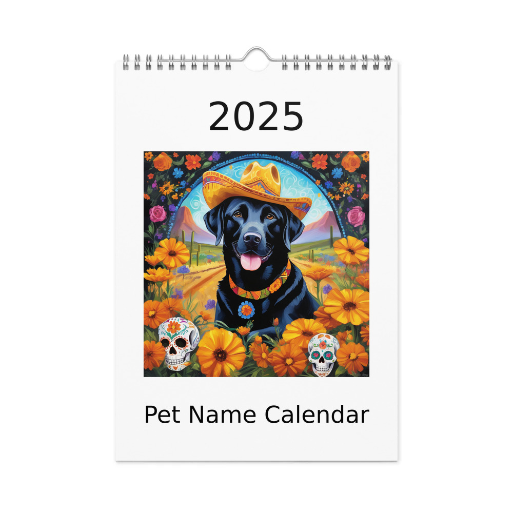 PugMug Custom Black Labrador Retriever Wall Calendar (2026)