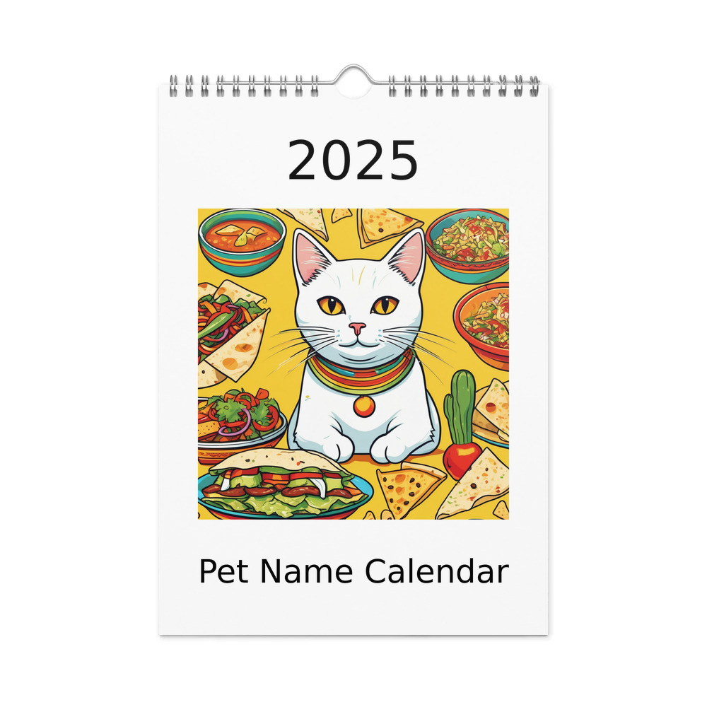 PugMug Custom White Companion Cat Wall Calendar (2026)