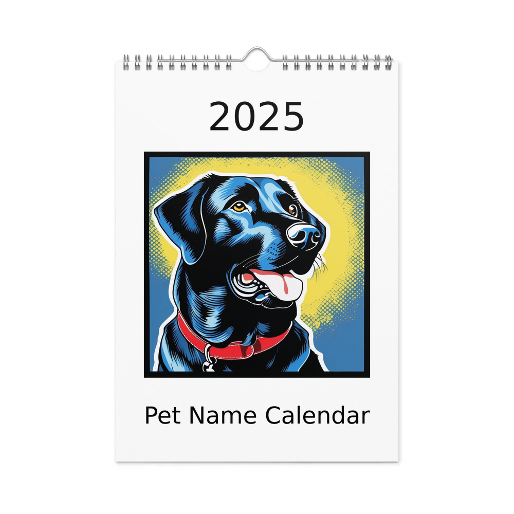 PugMug Custom Black Labrador Retriever Wall Calendar (2026)