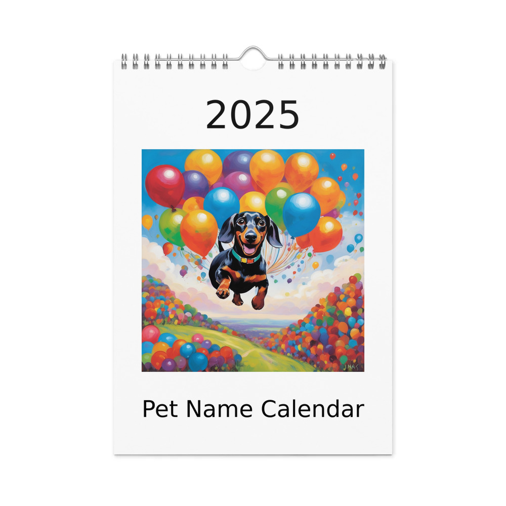 PugMug Custom Black Dachshund Wall Calendar (2026)