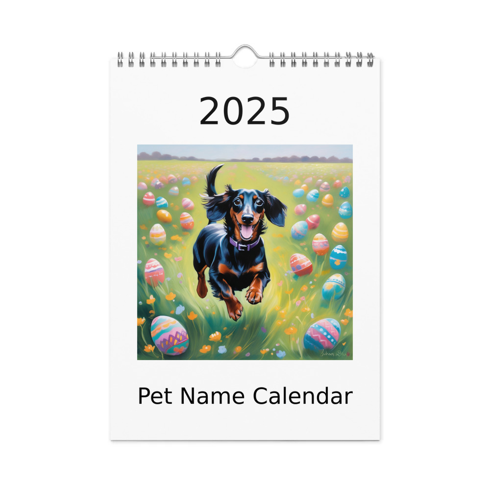 PugMug Custom Black Dachshund Wall Calendar (2026)