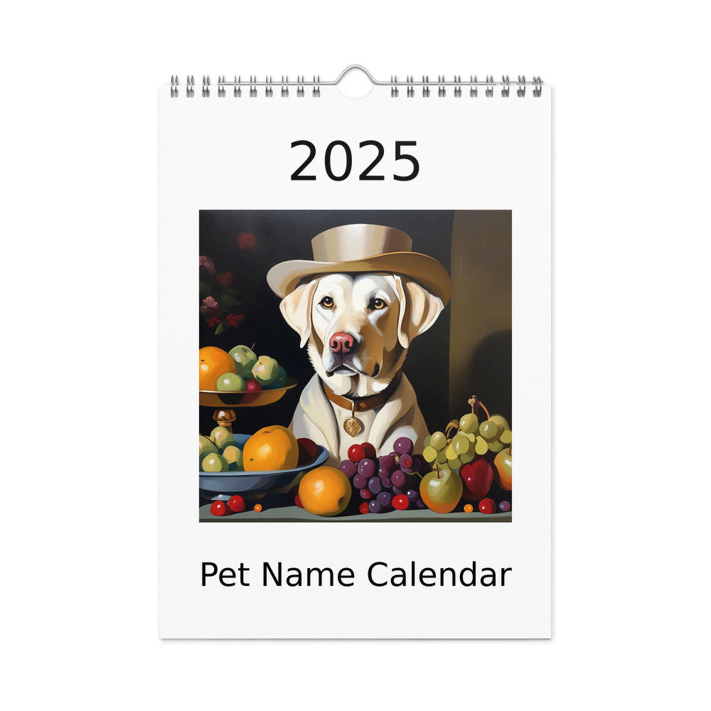 PugMug Custom White Labrador Retriever Wall Calendar (2026)