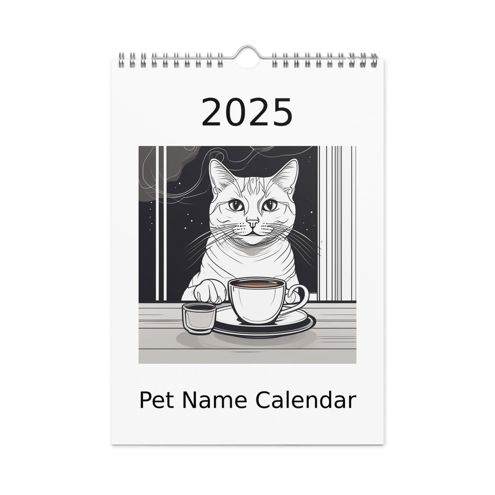 PugMug Custom White Companion Cat Wall Calendar (2026)